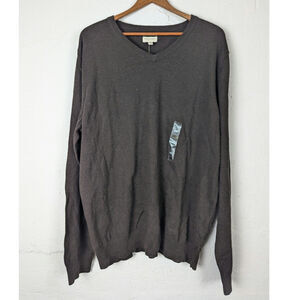 NWT Sonoma Pullover Sweater Mens XXL Brown Cotton Grampa Casual Cozy Minimal